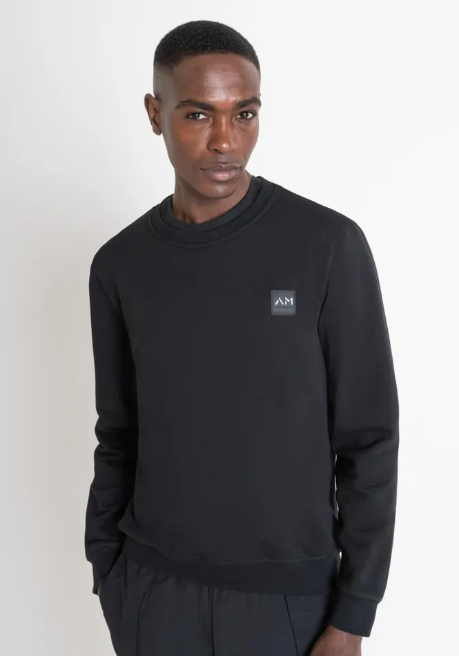 Sweatshirts Men Antony Morato Regular Fit Sweatshirt In Black Sustainable CottonBlend Fabric With Logo Black