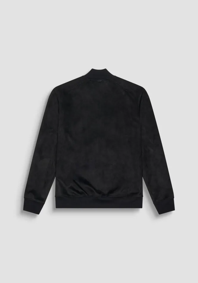 Sweatshirts Men Antony Morato Regular Fit Sweatshirt With Zip In SuedeEffect Fabric With Metal Logo Black