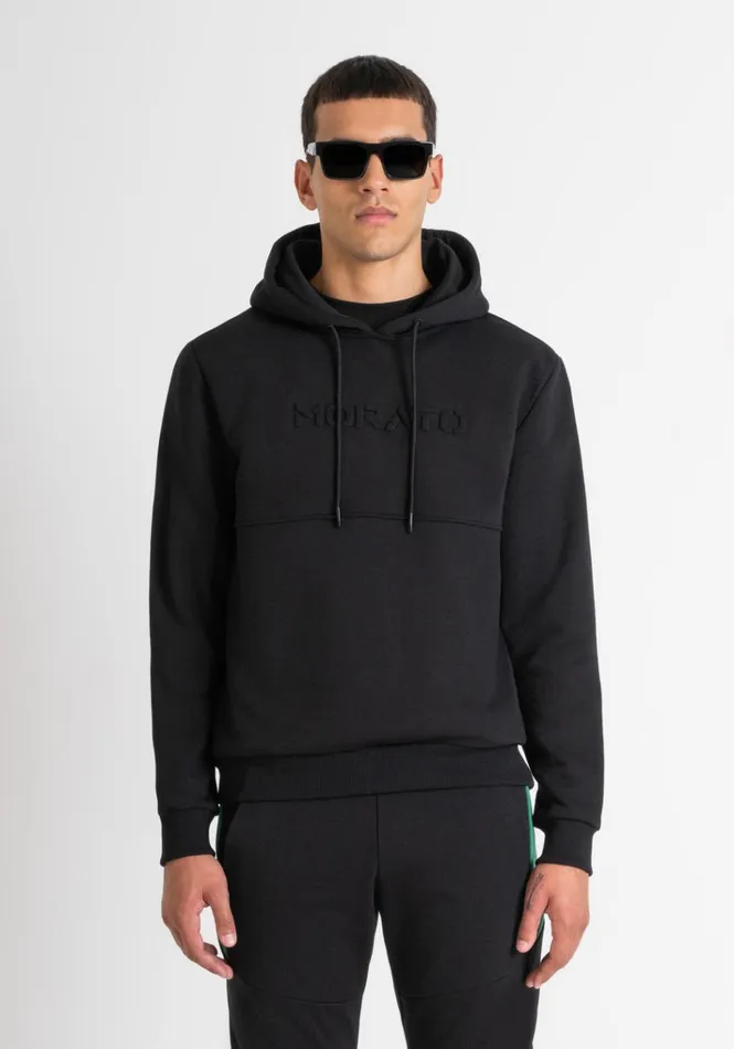 Sweatshirts Men Antony Morato Relaxed Fit Hoodie In Light Cotton Blend Sustainable Fabric Black Sweatshirts Men Antony Morato Relaxed Fit Hoodie In Light Cotton Blend Sustainable Fabric Black