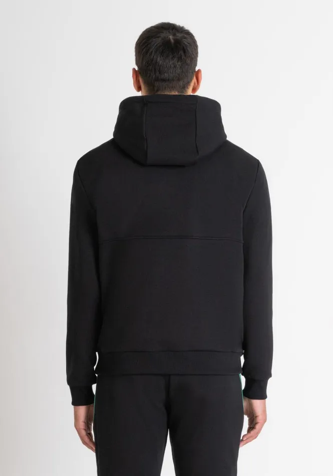 Sweatshirts Men Antony Morato Relaxed Fit Hoodie In Light Cotton Blend Sustainable Fabric Black
