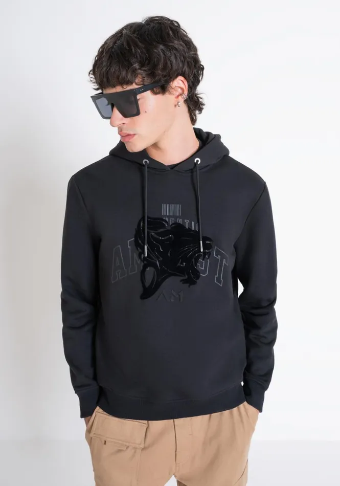 Sweatshirts Men Antony Morato Relaxed Fit Hoodie In Sustainable CottonBlend Fabric With Print Black