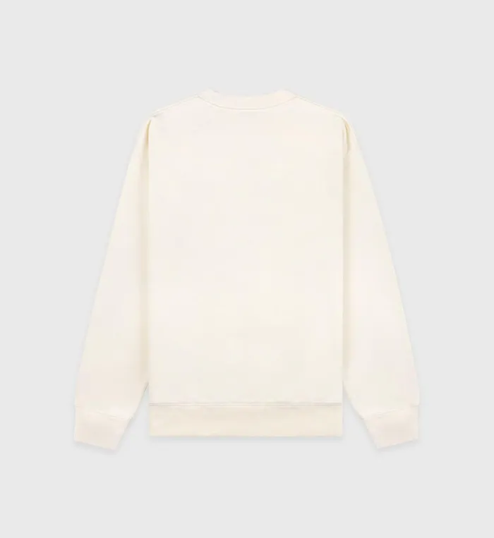 Sweatshirts Men Sporty and Rich Serif Logo Crewneck 8211 CreamNavy