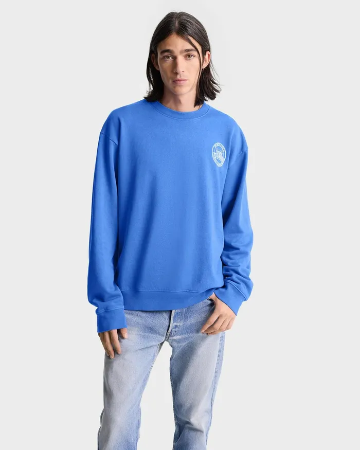 Sweatshirts Men Sporty and Rich Vendome Resort Crewneck 8211 Paris BlueWhite