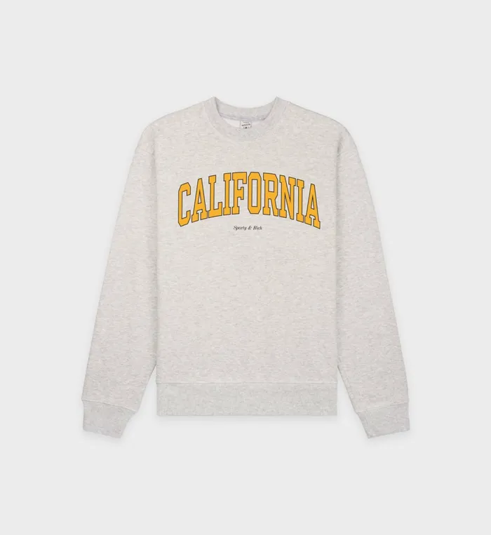 Sweatshirts Women Sporty and Rich California Crewneck 8211 Heather GrayGold
