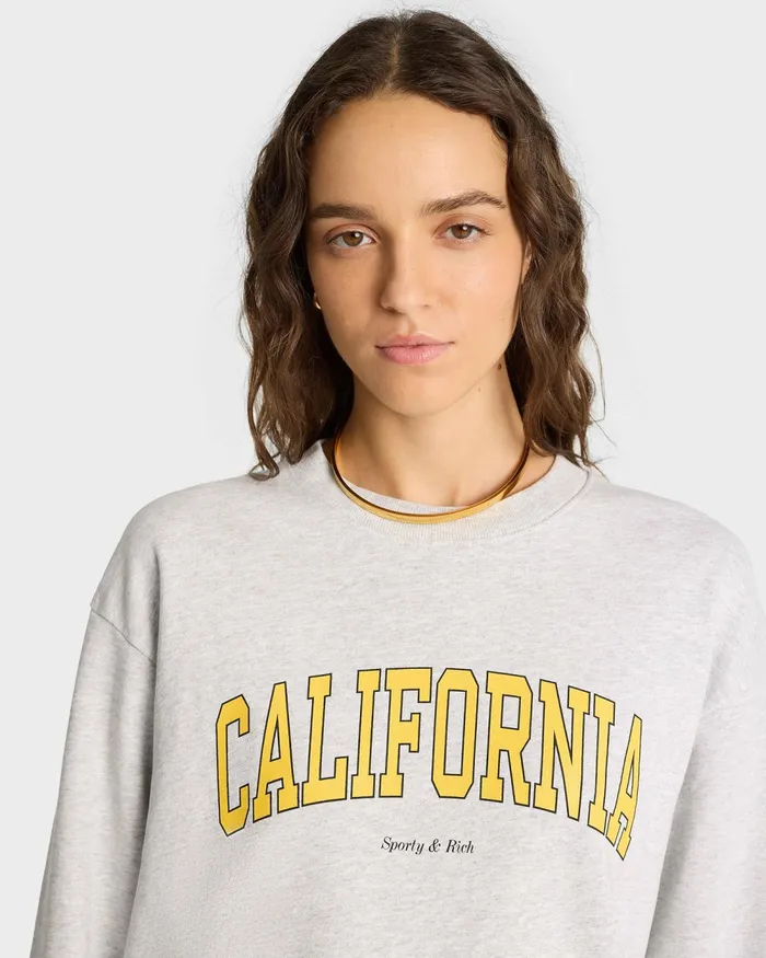 Sweatshirts Women Sporty and Rich California Crewneck 8211 Heather GrayGold