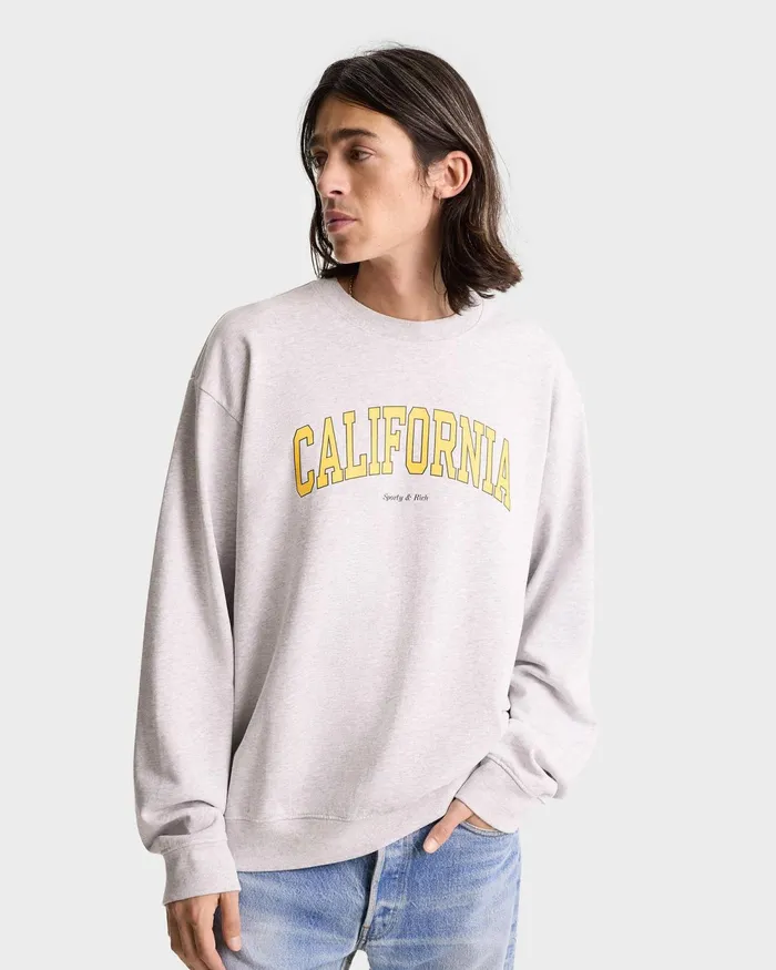 Sweatshirts Women Sporty and Rich California Crewneck 8211 Heather GrayGold