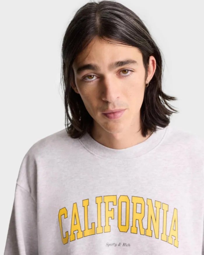Sweatshirts Women Sporty and Rich California Crewneck 8211 Heather GrayGold