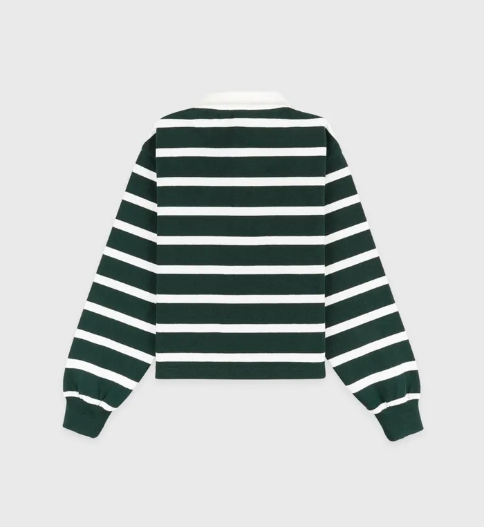 Sweatshirts Women Sporty and Rich NY Crest Rugby Polo 8211 ForestWhite