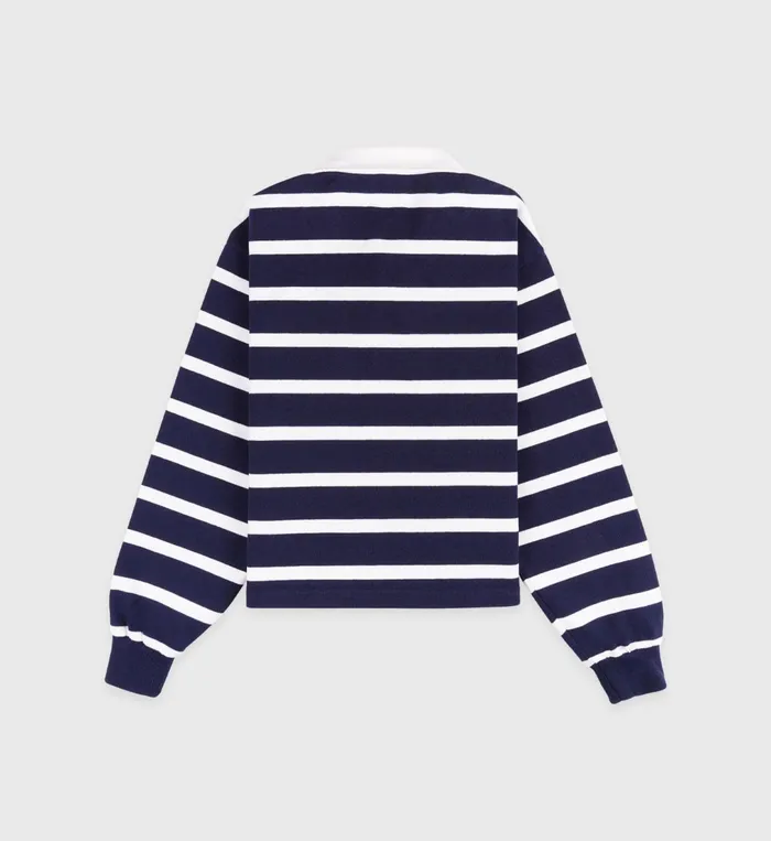 Sweatshirts Women Sporty and Rich NY Crest Rugby Polo 8211 NavyWhite