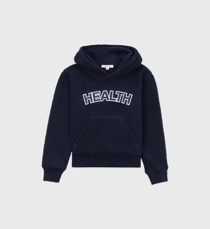 Sweatshirts Women Sporty and Rich Sherpa Health Hoodie 8211 Navy