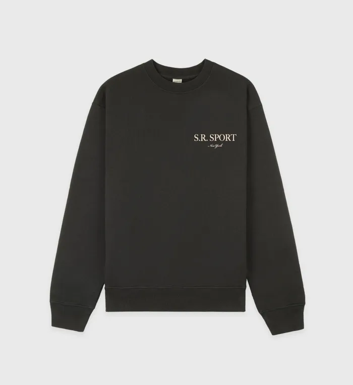 Sweatshirts Women Sporty and Rich Wimbledon Crewneck 8211 Faded BlackCream