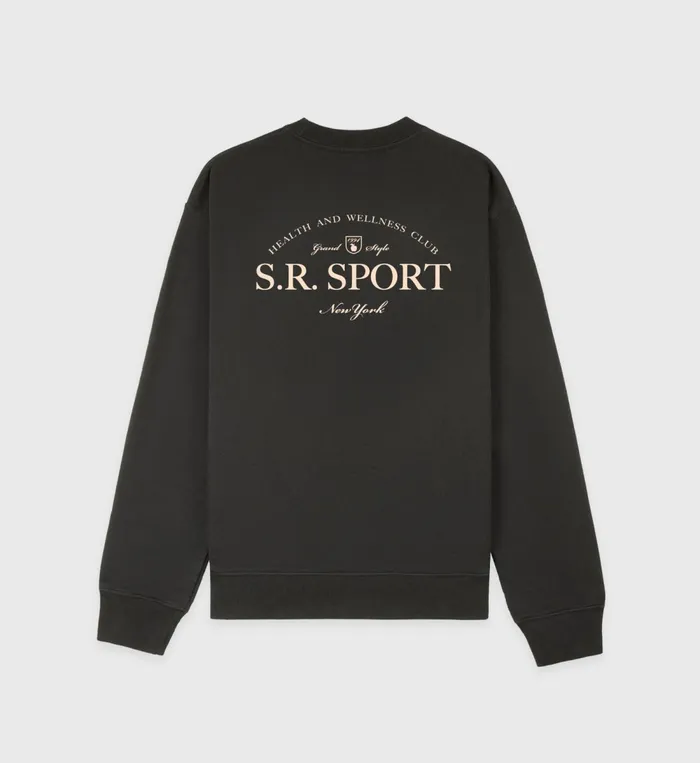 Sweatshirts Women Sporty and Rich Wimbledon Crewneck 8211 Faded BlackCream