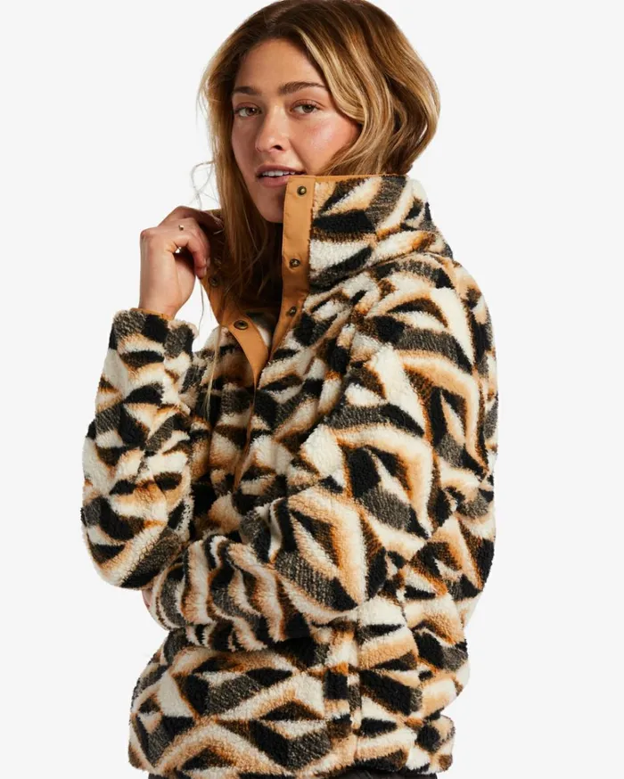 Switchback Mock Neck Fleece Caramel Women Billabong Sweatshirts and Fleece