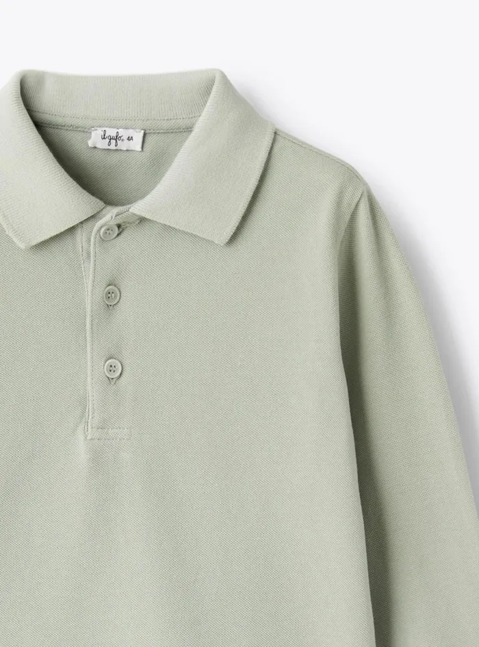 Tshirt And Polo Shirts Boy 216 Il Gufo Longsleeve Piqu Polo Shirt