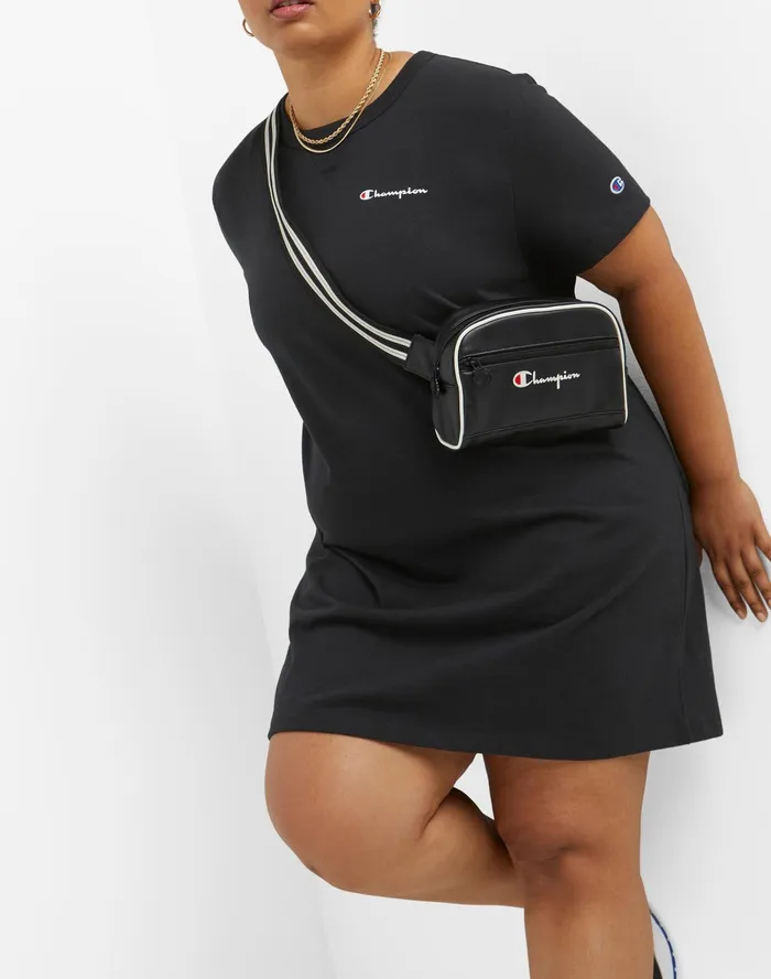 TShirt Dress Script Logo Plus Size Black Women Champion Plus Size