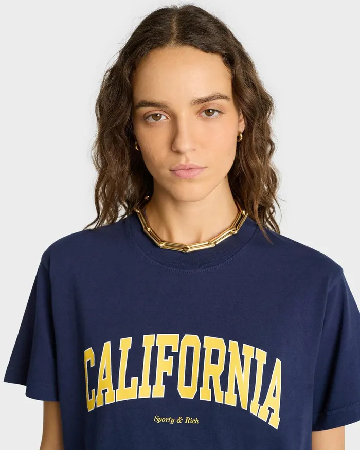 TShirts and Tops Women Sporty and Rich California TShirt 8211 NavyGold