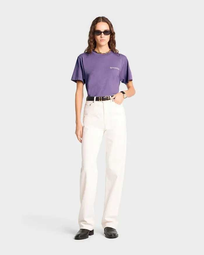 TShirts and Tops Women Sporty and Rich Health Is Wealth TShirt 8211 Dusty GrapeWhite