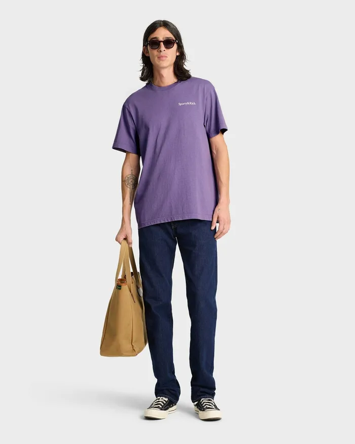 TShirts and Tops Women Sporty and Rich Health Is Wealth TShirt 8211 Dusty GrapeWhite