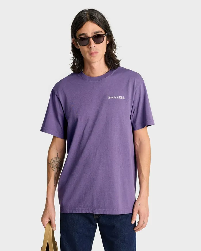 TShirts and Tops Women Sporty and Rich Health Is Wealth TShirt 8211 Dusty GrapeWhite