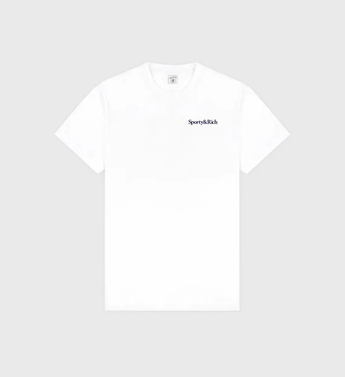 TShirts and Tops Women Sporty and Rich Health Is Wealth TShirt 8211 WhiteNavy