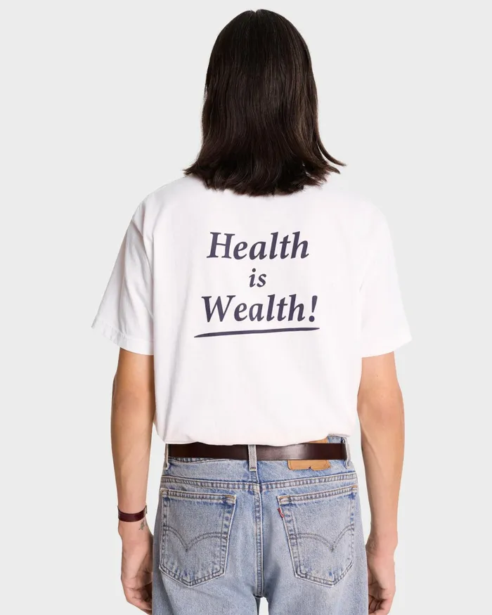 TShirts and Tops Women Sporty and Rich Health Is Wealth TShirt 8211 WhiteNavy