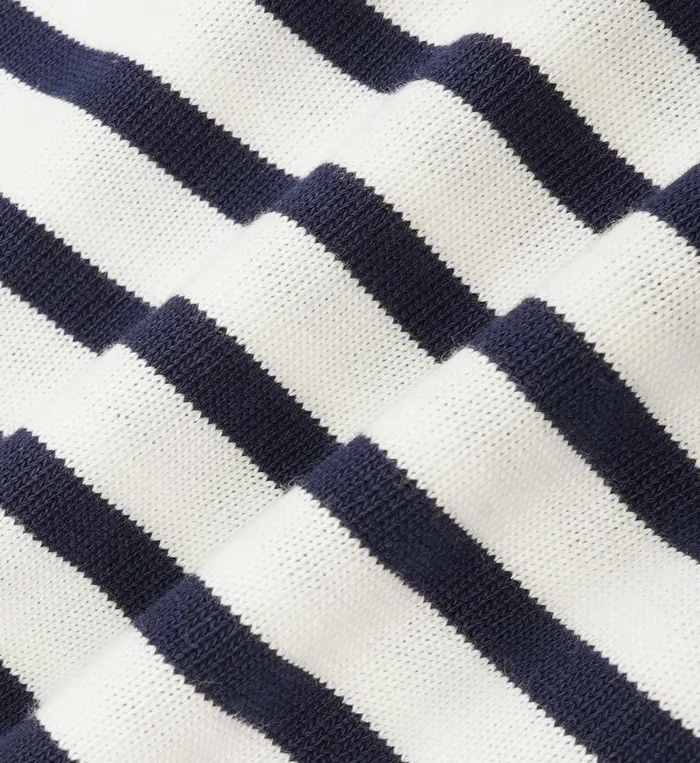 TShirts and Tops Women Sporty and Rich Serif Logo Mariniere Sweater 8211 Off WhiteNavy Stripe