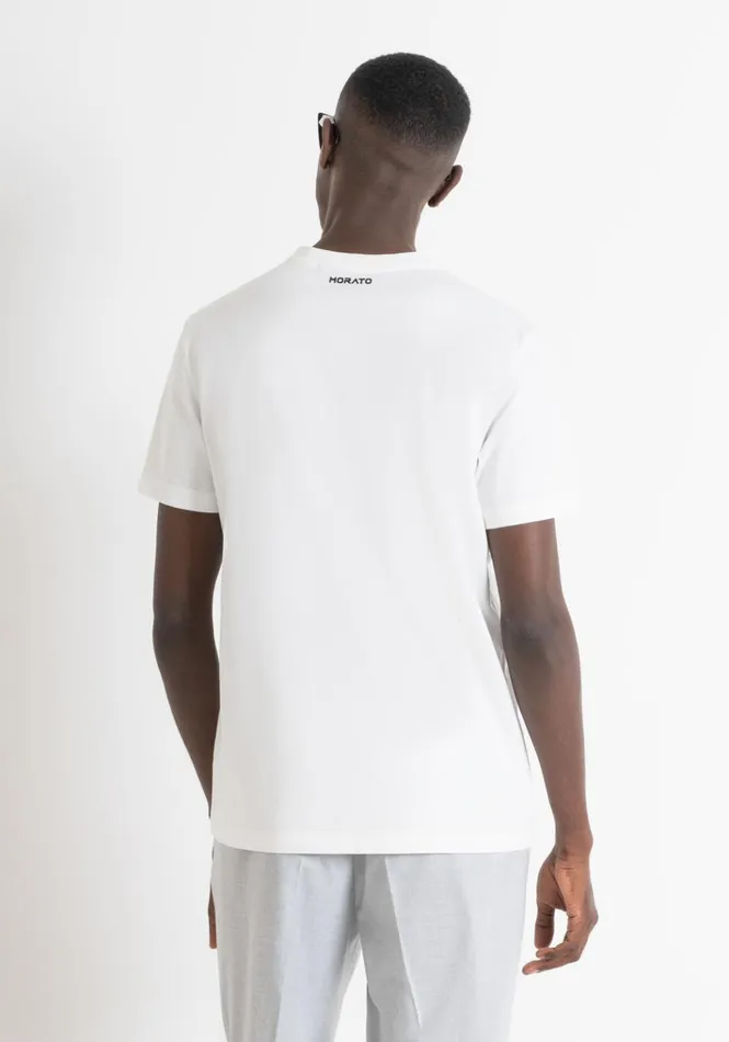 TShirts And Polo Men Antony Morato Regular Fit TShirt In Cotton Jersey With Paris Print Cream