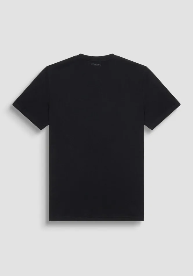 TShirts And Polo Men Antony Morato Regular Fit TShirt In Cotton Jersey With Rubberised Tiger Print Black