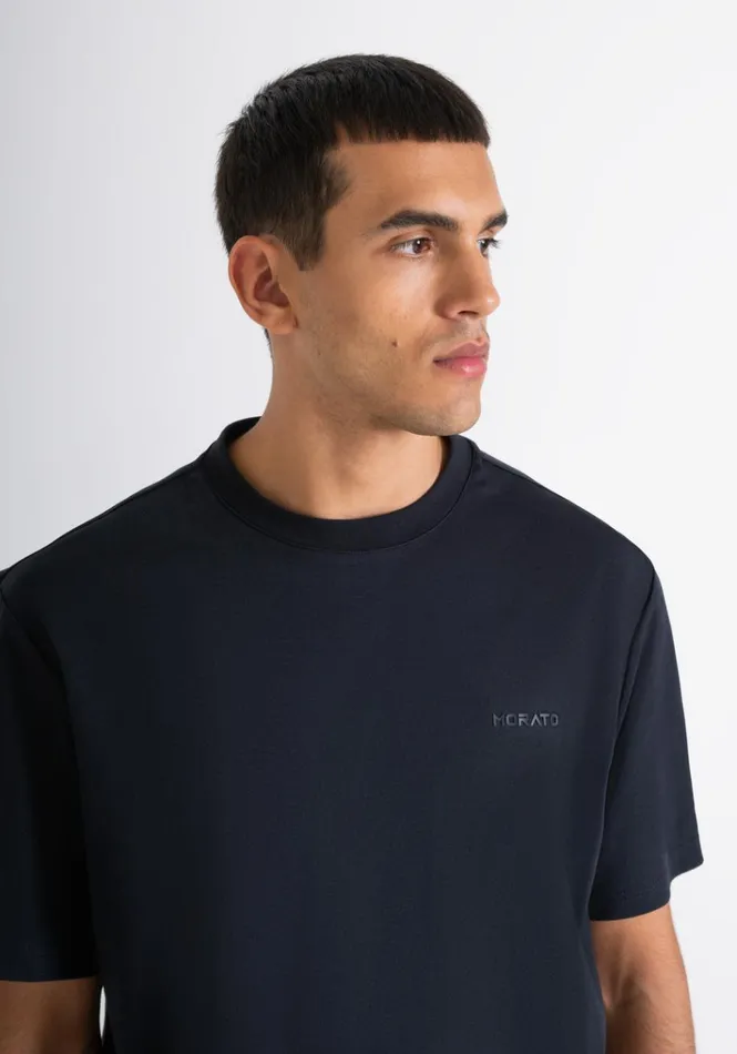 TShirts And Polo Men Antony Morato Relaxed Fit TShirt In Soft Blue Cotton Blue Ink