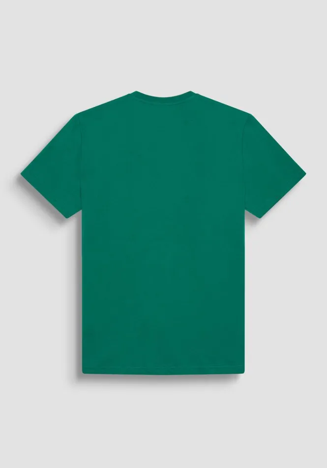 TShirts And Polo Men Antony Morato Slim Fit TShirt In Green Cotton Jersey With Street Logo Flag Green