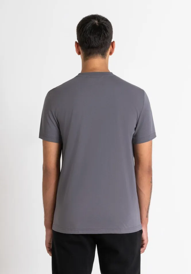 TShirts And Polo Men Antony Morato Slim Fit TShirt In Grey Cotton Jersey With Gradient Print Anthracite