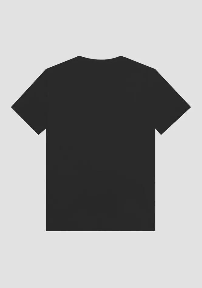 TShirts And Polo Men Antony Morato Super Slim Fit TShirt In Stretch Cotton With Logo Print Black
