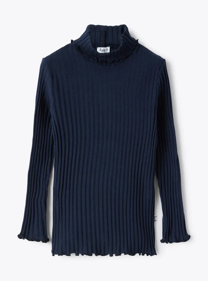 Tshirts Girl 216 Il Gufo Ribbed Turtleneck Tshirt