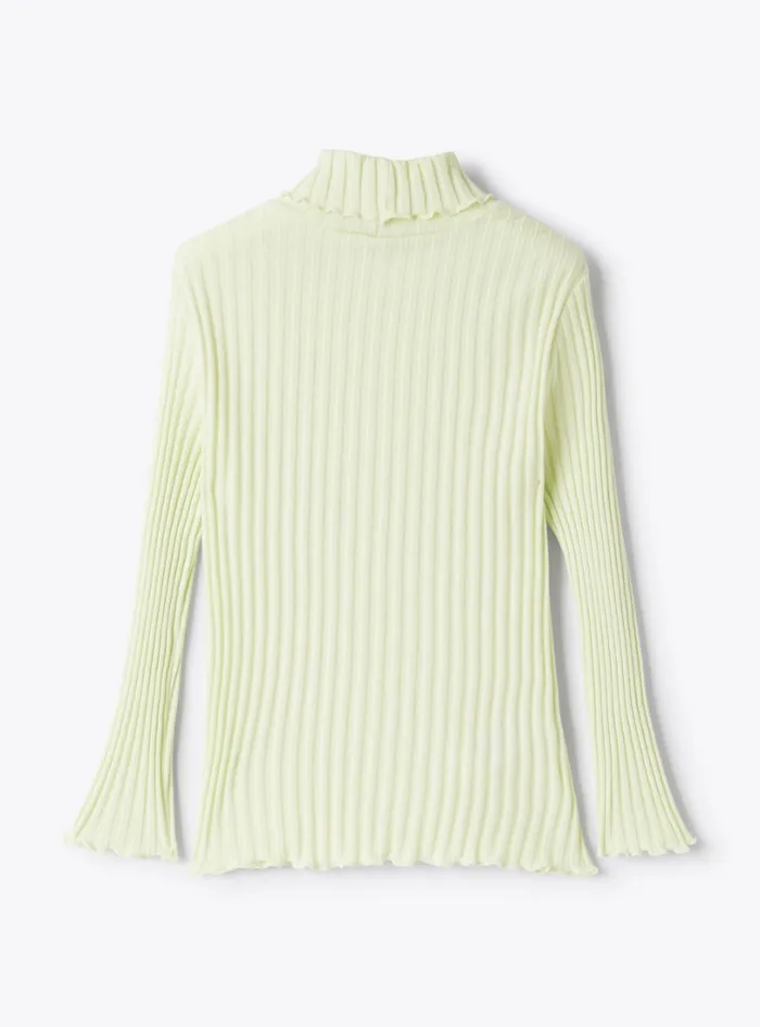 Tshirts Girl 216 Il Gufo Ribbed Turtleneck Tshirt