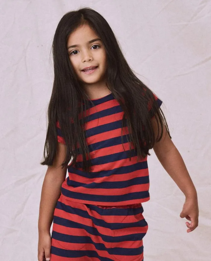 Tshirts Little039s The Great The Little Boxy Crew Red And Navy Scholar Stripe