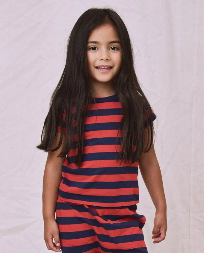 Tshirts Little039s The Great The Little Boxy Crew Red And Navy Scholar Stripe