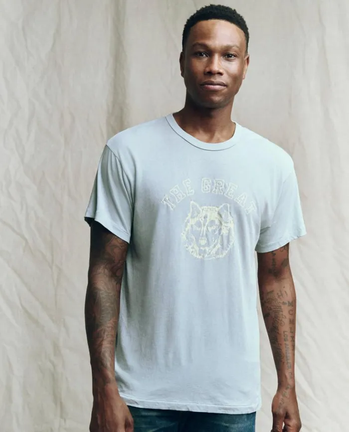 Tshirts Men039s The Great The Men039s Boxy Crew Cloud With Field Wolf Graphic