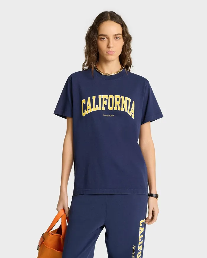 TShirts Men Sporty and Rich California TShirt 8211 NavyGold
