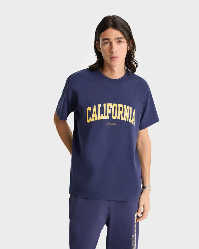 TShirts Men Sporty and Rich California TShirt 8211 NavyGold