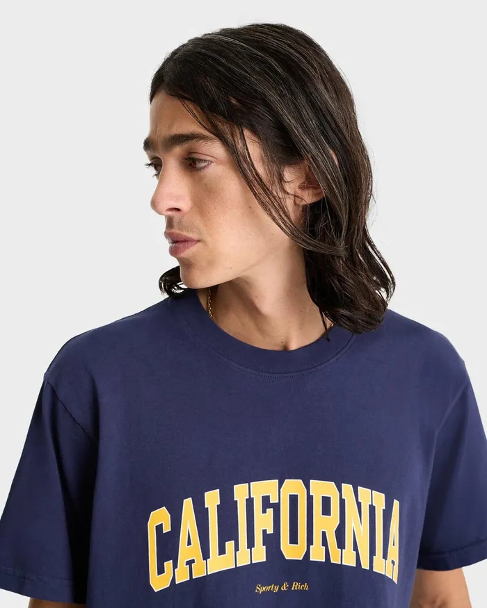 TShirts Men Sporty and Rich California TShirt 8211 NavyGold