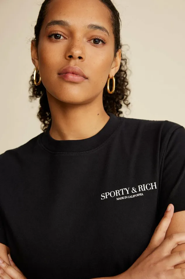 TShirts Men Sporty and Rich Made In California TShirt 8211 BlackWhite