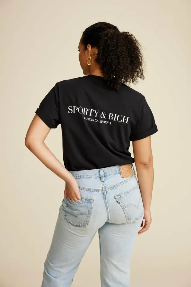 TShirts Men Sporty and Rich Made In California TShirt 8211 BlackWhite