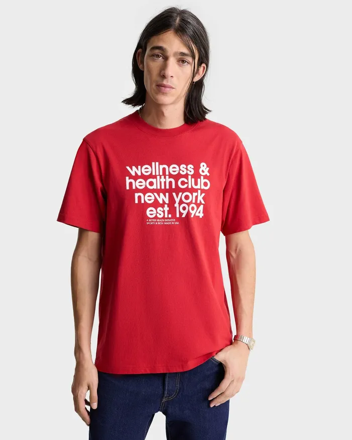 TShirts Men Sporty and Rich USA Health Club TShirt 8211 RubyWhite