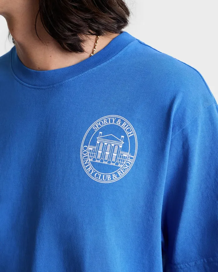 TShirts Men Sporty and Rich Vendome Resort TShirt 8211 Paris BlueWhite