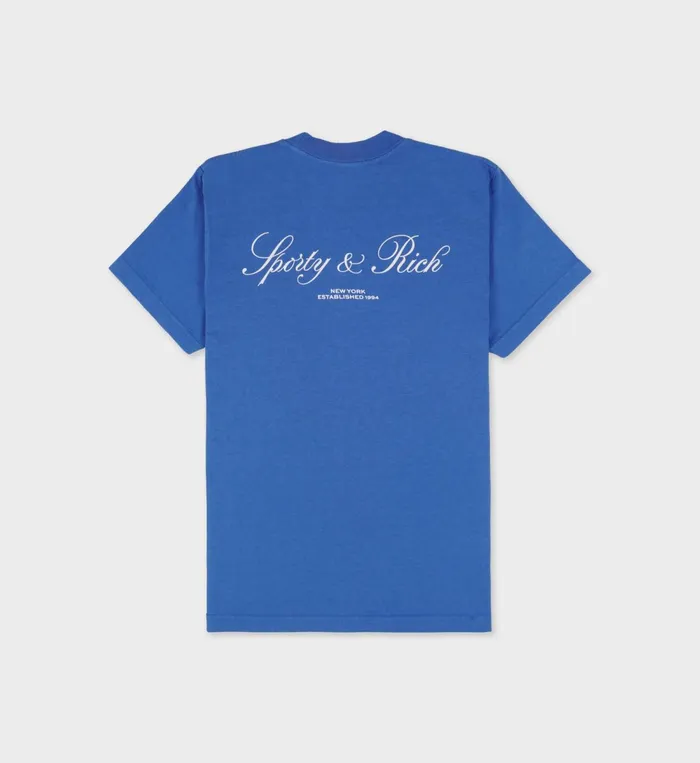 TShirts Men Sporty and Rich Vendome Resort TShirt 8211 Paris BlueWhite