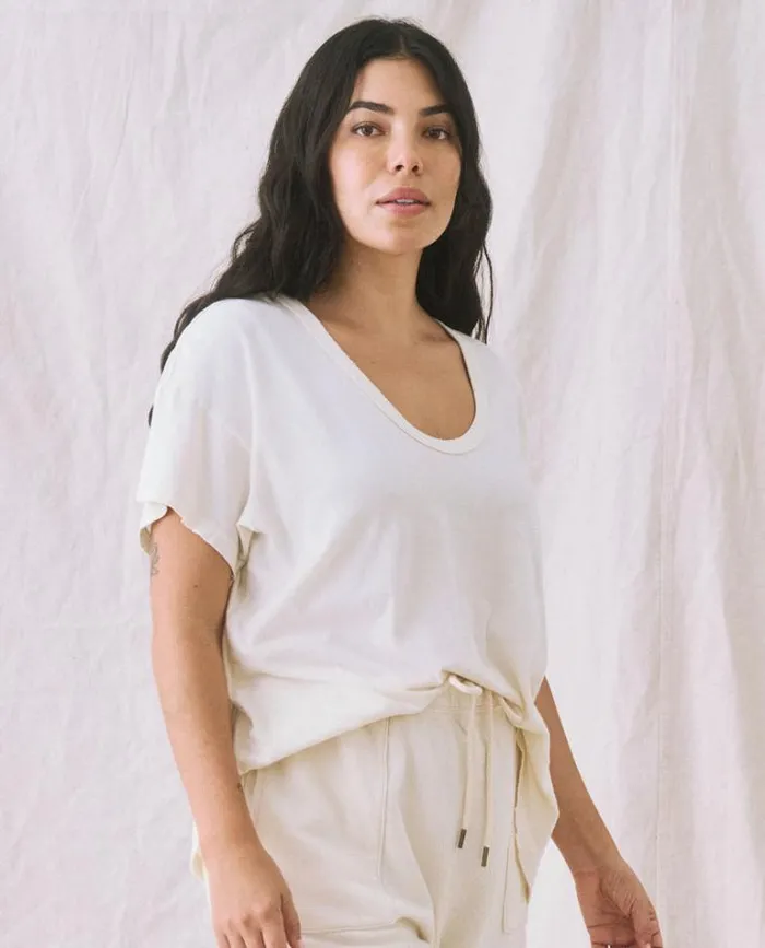 Tshirts Women039s The Great The UNeck Tee Washed White