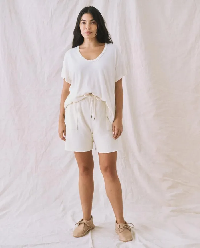 Tshirts Women039s The Great The UNeck Tee Washed White