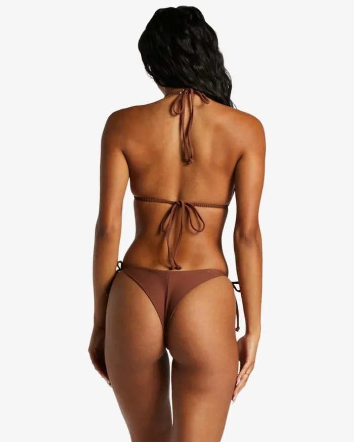 Tanlines Tie Side Tanga Bikini Bottoms Mocha Women Billabong Bikinis
