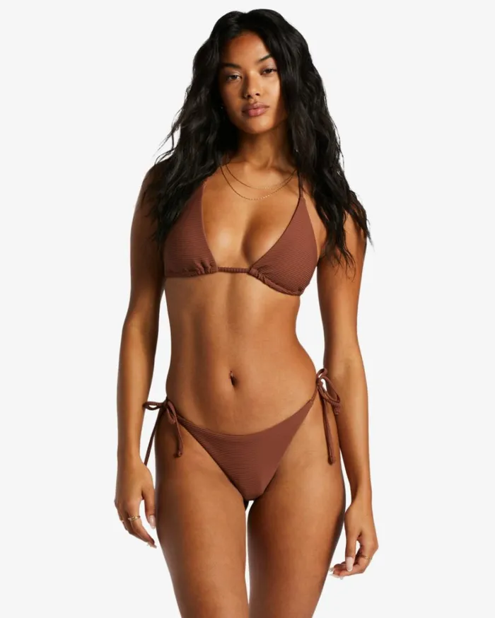 Tanlines Tie Side Tanga Bikini Bottoms Mocha Women Billabong Bikinis