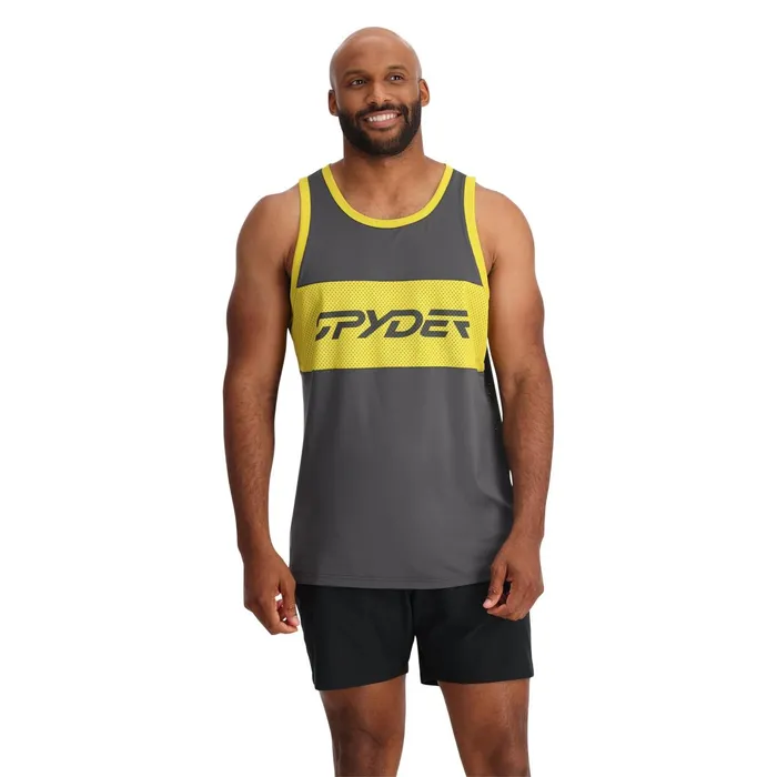 Tees and Tanks Mens Spyder Olson Tank 50 UPF 8211 Polar